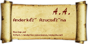 Anderkó Azucséna névjegykártya